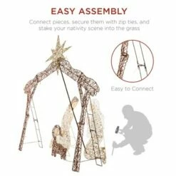Best Choice Products 6ft Lighted Outdoor Nativity Scene, Yard Decoration w/ 190 LED Lights, Stakes, Zip Ties 11 Best Choice Products 6ft Lighted Outdoor Nativity Scene, Yard Decoration w/ 190 LED Lights, Stakes, Zip Ties -Outdoor Lighting Official Shop unnamed file 1030