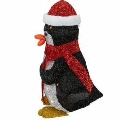 Northlight 19.5" White and Red Lighted Penguin with Santa Hat Outdoor Christmas Decoration -Outdoor Lighting Official Shop unnamed file 1035