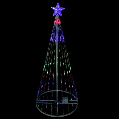 Northlight 4' Multi-Color LED Lighted Show Cone Christmas Tree Outdoor Decoration 4 Northlight 4' Multi-Color LED Lighted Show Cone Christmas Tree Outdoor Decoration - Image 2