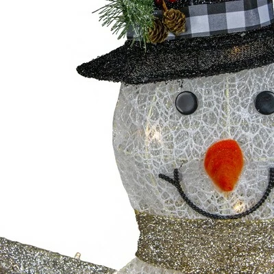 Northlight 49" White and Black LED Lighted Snowman with Top Hat Christmas Outdoor Decoration 4 Northlight 49" White and Black LED Lighted Snowman with Top Hat Christmas Outdoor Decoration - Image 2
