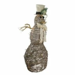 Northlight 48" LED Lighted Rattan Snowman Outdoor Christmas Decoration