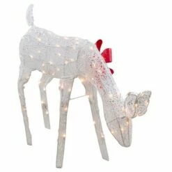 Northlight 37" Lighted White Mesh Feeding Doe Outdoor Christmas Decoration - Clear Lights -Outdoor Lighting Official Shop unnamed file 1066