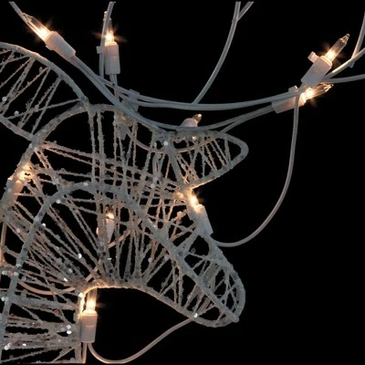 Northlight Set of 3 White Glittered Doe, Fawn and Reindeer Lighted Christmas Outdoor Decoration 4 Northlight Set of 3 White Glittered Doe, Fawn and Reindeer Lighted Christmas Outdoor Decoration - Image 2