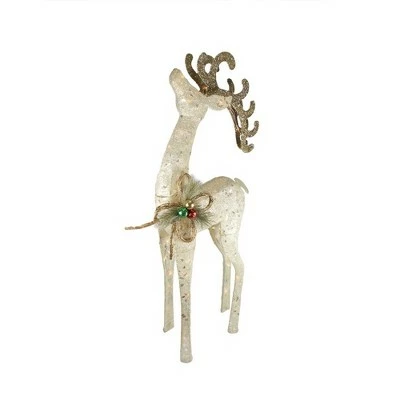 Northlight 46" Pre-Lit Brown and Ivory Reindeer Outdoor Christmas Decor 3 Northlight 46" Pre-Lit Brown and Ivory Reindeer Outdoor Christmas Decor