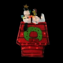 Northlight 18" Lighted Snoopy on Dog House Outdoor Christmas Yard Decoration