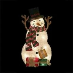 Northlight 31" Pre-Lit White and Black Snowman with Gifts Outdoor Christmas Decor 7 Northlight 31" Pre-Lit White and Black Snowman with Gifts Outdoor Christmas Decor -Outdoor Lighting Official Shop unnamed file 1102