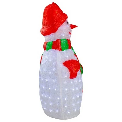 Northlight 34" Lighted Commercial Grade Acrylic Snowman Christmas Display Decoration 5 Northlight 34" Lighted Commercial Grade Acrylic Snowman Christmas Display Decoration - Image 3
