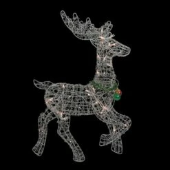 Northlight 25" Silver and Green Lighted Prancing Reindeer Christmas Outdoor Decor -Outdoor Lighting Official Shop unnamed file 1113