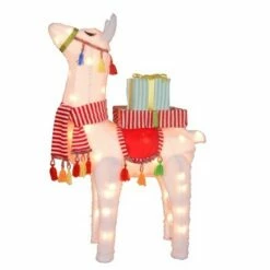 Northlight 31" LED Lighted Plush Fabric Llama with Gifts Christmas Outdoor Decoration -Outdoor Lighting Official Shop unnamed file 1119