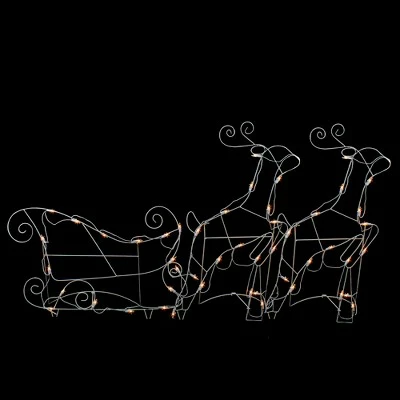 Northlight 3-Piece Lighted Reindeer and Sleigh Outdoor Christmas Decoration Set 3 Northlight 3-Piece Lighted Reindeer and Sleigh Outdoor Christmas Decoration Set