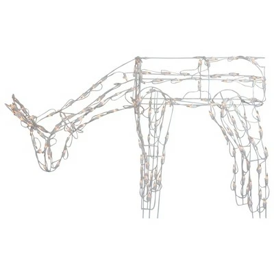 Northlight 42-Inch Lighted White Feeding Reindeer Outdoor Christmas Decoration 3 Northlight 42-Inch Lighted White Feeding Reindeer Outdoor Christmas Decoration