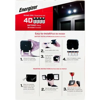 Energizer 600 Lumens Outdoor LED Motion Sensing Dual Head Security Outdoor Wall Light Black 5 Energizer 600 Lumens Outdoor LED Motion Sensing Dual Head Security Outdoor Wall Light Black - Image 3