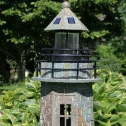 Sunnydaze Decor Sunnydaze Outdoor Backyard Garden Nautical Lighthouse Solar LED Pathlight Statue Figurine - 35" - Brick -Outdoor Lighting Official Shop unnamed file 1142