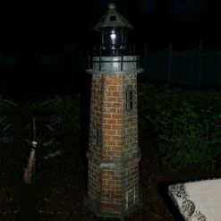 Sunnydaze Decor Sunnydaze Outdoor Backyard Garden Nautical Lighthouse Solar LED Pathlight Statue Figurine - 35" - Brick -Outdoor Lighting Official Shop unnamed file 1144