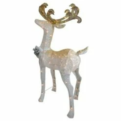 Northlight 48" White and Gold Lighted Standing Buck Outdoor Christmas Decor -Outdoor Lighting Official Shop unnamed file 1182