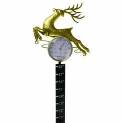 Northlight 32" Black and Gold Reindeer Snow Measurer and Thermometer Garden Stake -Outdoor Lighting Official Shop unnamed file 1201