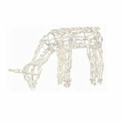 Brite Star 48" Pre-Lit Pure White Feeding Doe Deer Christmas Outdoor Yard Art