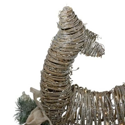 Northlight 32" 3D Pre-Lit Standing Rattan Reindeer with Ivory Bow and Pine Boughs and Cones Outdoor Christmas Decoration 2 Northlight 32" 3D Pre-Lit Standing Rattan Reindeer with Ivory Bow and Pine Boughs and Cones Outdoor Christmas Decoration