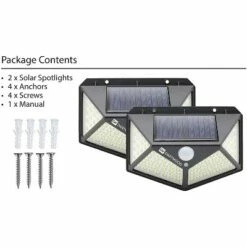 Dartwood Outdoor Solar Lights with Motion Sensor, 100 LED, 450 Lumens Bright Weatherproof Wall Spotlight for Gardens Porches Walkways Patios (2 Pack) 13 Dartwood Outdoor Solar Lights with Motion Sensor, 100 LED, 450 Lumens Bright Weatherproof Wall Spotlight for Gardens Porches Walkways Patios (2 Pack) -Outdoor Lighting Official Shop unnamed file 125