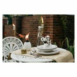 6.5" 3pk Pineapple Paradise Glass Table Torch White/Gold - TIKI