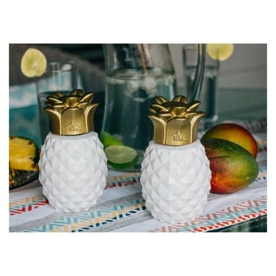 6.5" 3pk Pineapple Paradise Glass Table Torch White/Gold - TIKI 5 6.5" 3pk Pineapple Paradise Glass Table Torch White/Gold - TIKI - Image 3