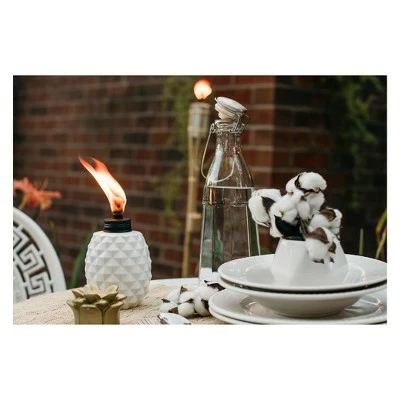 6.5" 3pk Pineapple Paradise Glass Table Torch White/Gold - TIKI 6 6.5" 3pk Pineapple Paradise Glass Table Torch White/Gold - TIKI - Image 4