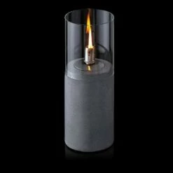 Alpine Corporation Outdoor Cement Stainless Steel Cylinder with Oil Burner Gray -Outdoor Lighting Official Shop unnamed file 1270