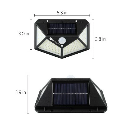 Dartwood Outdoor Solar Lights with Motion Sensor - 100 LED 450 Lumens Bright Weatherproof Wall Spotlight for Gardens Porches Walkways Patio (4-8 Pack) 6 Dartwood Outdoor Solar Lights with Motion Sensor - 100 LED 450 Lumens Bright Weatherproof Wall Spotlight for Gardens Porches Walkways Patio (4-8 Pack) - Image 4