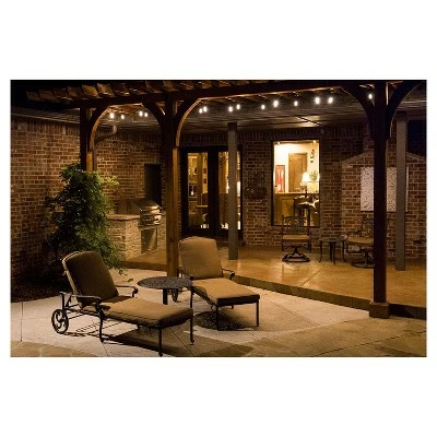 12ct Classic Café Outdoor String Lights Integrated LED Bulb - Black Wire - Enbrighten 3 12ct Classic Café Outdoor String Lights Integrated LED Bulb - Black Wire - Enbrighten - Image 2