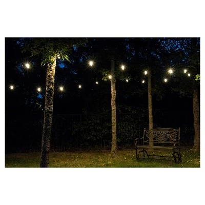 12ct Classic Café Outdoor String Lights Integrated LED Bulb - Black Wire - Enbrighten 4 12ct Classic Café Outdoor String Lights Integrated LED Bulb - Black Wire - Enbrighten - Image 3