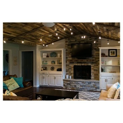 12ct Classic Café Outdoor String Lights Integrated LED Bulb - Black Wire - Enbrighten 5 12ct Classic Café Outdoor String Lights Integrated LED Bulb - Black Wire - Enbrighten - Image 4