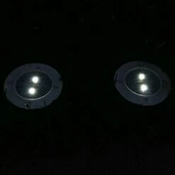 Sunnydaze Decor Sunnydaze Outdoor Solar Garden Disk Style Bright White Pathway Ground Stake Lights for Driveway or Yard - 6pk