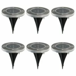 Sunnydaze Decor Sunnydaze Outdoor Solar Garden Disk Style Bright White Pathway Ground Stake Lights for Driveway or Yard - 6pk -Outdoor Lighting Official Shop unnamed file 1574