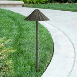 John Timberland Davenport Bronze Scalloped 3 Watt LED Landscape Path Light