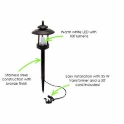 Westinghouse 100 Lumen Low Voltage LED Pathway Light Landscape Kit w/ Transformer & Cable - Bronze -Outdoor Lighting Official Shop unnamed file 1682