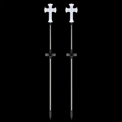 Alpine Corporation 2pk 34" Solar Cross Pathway Lights 4 Alpine Corporation 2pk 34" Solar Cross Pathway Lights - Image 2