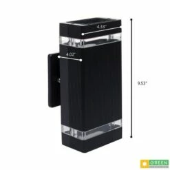 GreenLighting 800 Lumen Hard Wired AC 110-130V Rectangle Up/Down Outdoor Wall Light -Black Sconce, 1Pack -Outdoor Lighting Official Shop unnamed file 2097