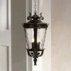 John Timberland Traditional Outdoor Ceiling Light Hanging Textured Black 23 3/4" Clear Hammered Glass Damp Rated for House Porch -Outdoor Lighting Official Shop unnamed file 2157