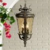 John Timberland Mediterranean Outdoor Ceiling Light Hanging Bronze Scroll 23 3/4" Champagne Hammered Glass Damp Rated for Patio -Outdoor Lighting Official Shop unnamed file 2159