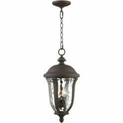 John Timberland Traditional Outdoor Ceiling Light Hanging Bronze 20" Clear Hammered Glass for Exterior House Porch Patio Deck -Outdoor Lighting Official Shop unnamed file 2173