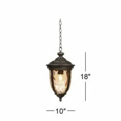 John Timberland Rustic Outdoor Ceiling Light Bronze 18" Hammered Glass for Exterior Entryway Porch -Outdoor Lighting Official Shop unnamed file 2183