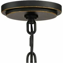 John Timberland Traditional Outdoor Hanging Light Fixture Black Warm Gold 24 3/4" Clear Glass Panels Exterior House Porch Patio -Outdoor Lighting Official Shop unnamed file 2212