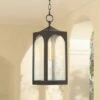 Possini Euro Design Modern Outdoor Ceiling Light Hanging Bronze 19" Seedy Glass Lantern for Exterior House Porch Patio Deck -Outdoor Lighting Official Shop unnamed file 2222