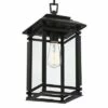 John Timberland Mission Outdoor Hanging Ceiling Light Fixture Matte Black Metal 17" Clear Glass Panels Shade Exterior House Porch Patio -Outdoor Lighting Official Shop unnamed file 2234