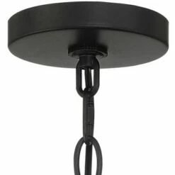 Possini Euro Design Modern Outdoor Ceiling Light Hanging Black Geometric Frame 12 1/2" Seedy Glass for Exterior House Porch Patio -Outdoor Lighting Official Shop unnamed file 2259