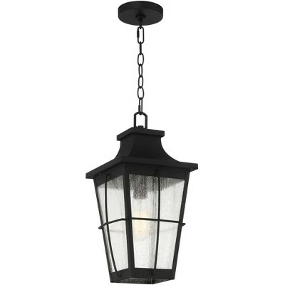 John Timberland Modern Outdoor Hanging Light Fixture Rich Black 18" Clear Seeded Glass for Exterior House Porch Patio Outside Deck 8 John Timberland Modern Outdoor Hanging Light Fixture Rich Black 18" Clear Seeded Glass for Exterior House Porch Patio Outside Deck - Image 6
