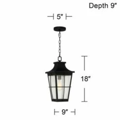 John Timberland Modern Outdoor Hanging Light Fixture Rich Black 18" Clear Seeded Glass for Exterior House Porch Patio Outside Deck 15 John Timberland Modern Outdoor Hanging Light Fixture Rich Black 18" Clear Seeded Glass for Exterior House Porch Patio Outside Deck -Outdoor Lighting Official Shop unnamed file 2276