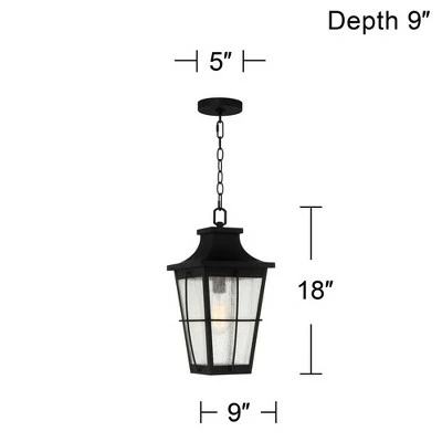 John Timberland Modern Outdoor Hanging Light Fixture Rich Black 18" Clear Seeded Glass for Exterior House Porch Patio Outside Deck 9 John Timberland Modern Outdoor Hanging Light Fixture Rich Black 18" Clear Seeded Glass for Exterior House Porch Patio Outside Deck - Image 7