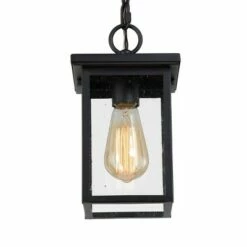 Square Glass/Metal Outdoor Pendant Lamp Black - LNC 14 Square Glass/Metal Outdoor Pendant Lamp Black - LNC -Outdoor Lighting Official Shop unnamed file 2284