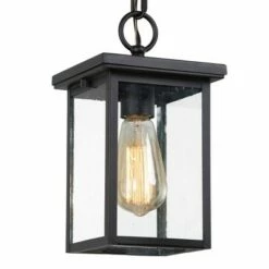 Square Glass/Metal Outdoor Pendant Lamp Black - LNC 16 Square Glass/Metal Outdoor Pendant Lamp Black - LNC -Outdoor Lighting Official Shop unnamed file 2286